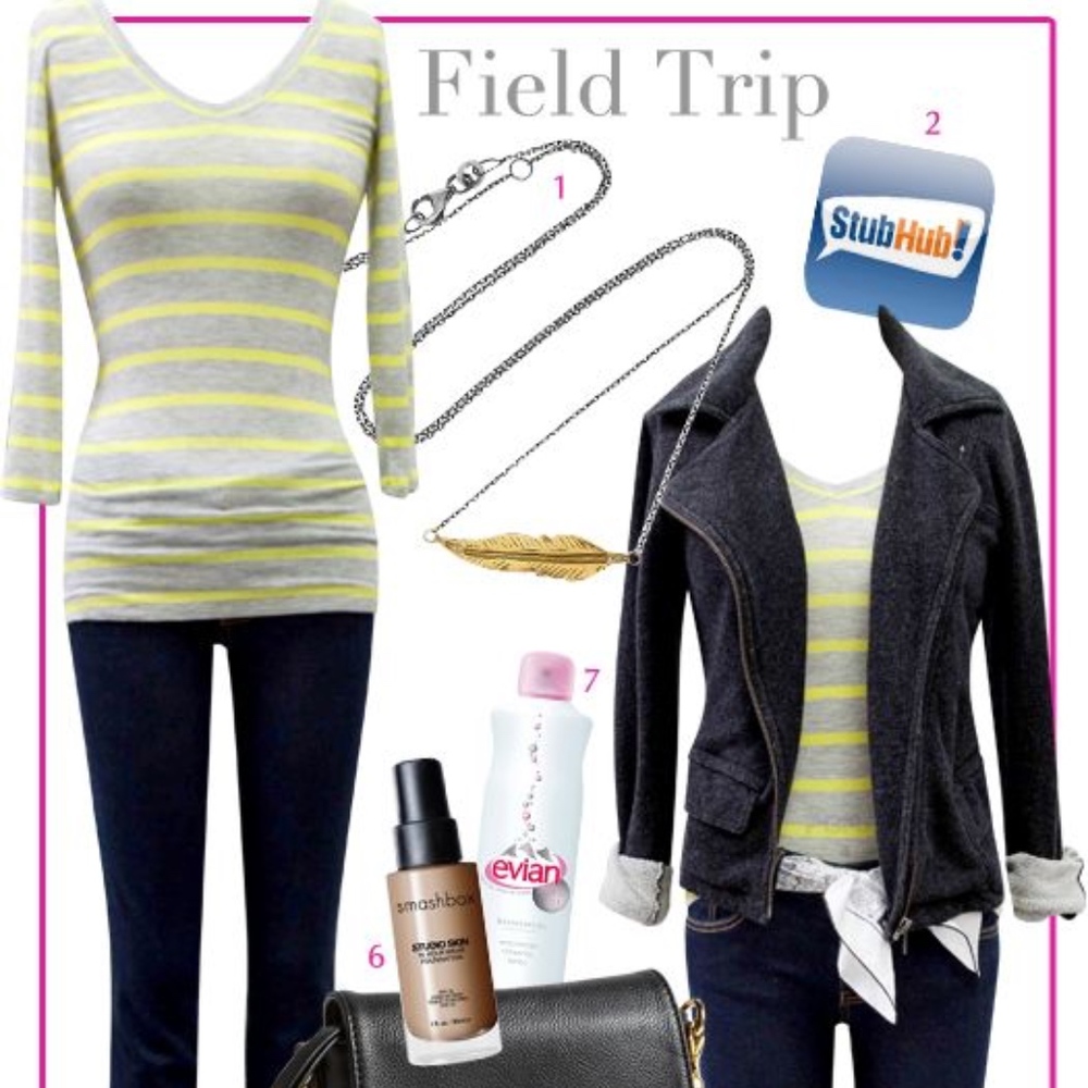 CAbi V Neck Striped 3/4 sleeve shirt